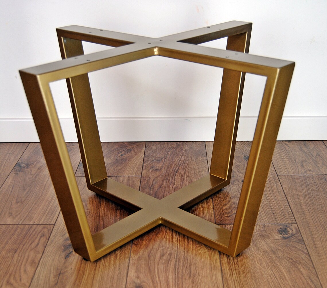 GOLD POWDER COATED Metal Coffee Table Legs Modern Table Base Etsy