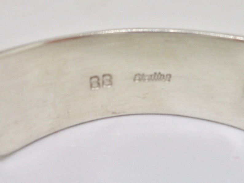 Navajo Sterling Cowboy Horse Storyteller Betty Bitsie BB Cuff Bracelet