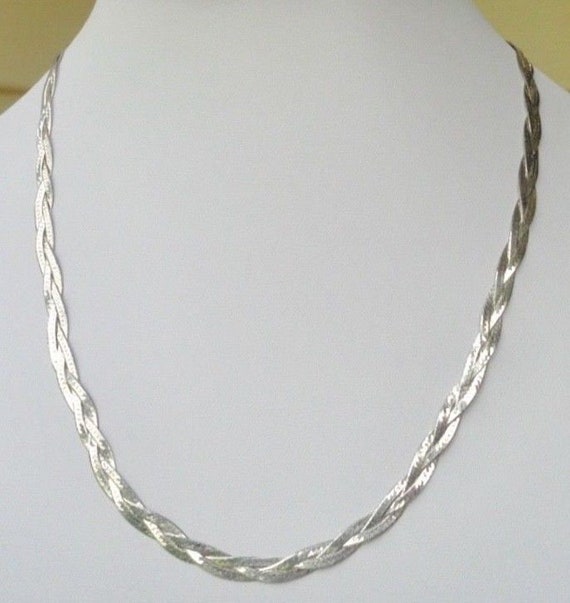 Italian Braided Sterling Silver 925 5mm Wide Necklace 18 | Etsy