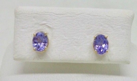 Classic 14K Yellow Gold Dainty Amethyst Stud Earri