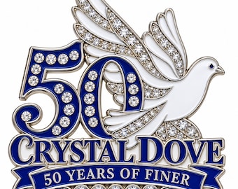 Crystal Dove Zeta Phi Beta Brooch | 50 Year Anniversary Sorority Pin | PREORDER