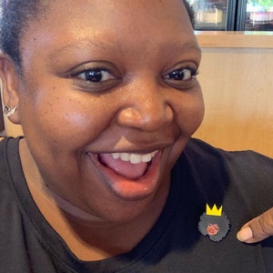 Crowned Melanin Queen Enamel Pin: Black Pride Accessory image 7