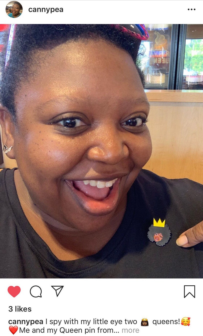 Crowned Melanin Queen Enamel Pin: Black Pride Accessory image 7