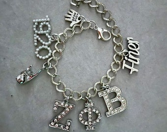 Zeta Phi Beta Sorority, Inc., Silver Charm Bracelet