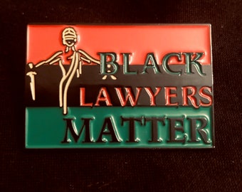Black Lawyers Matter Enamel Pin: RBG Lady Justice Silhouette