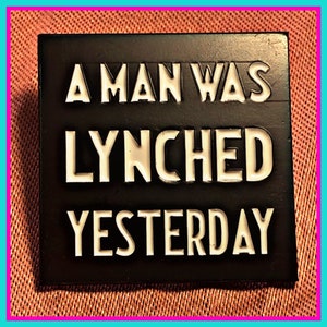 A Man Was Lynched Yesterday, strange fruit flag remade into enamel pin. American History/ Black History/ Black Owned
