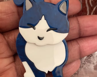 Pretty Kitty Acrylic Lapel Jacket Pin, Zeta Phi Beta Sorority Inspired