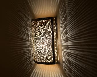 Moroccan brass wall sconce, brass wall lamp