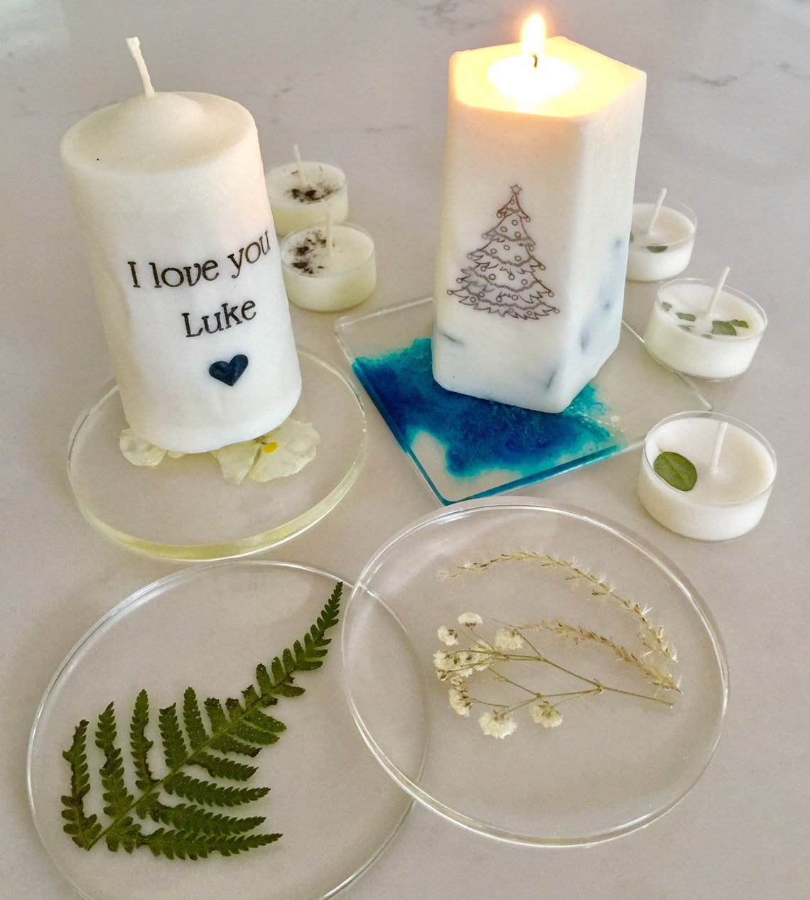 Resin Coasters Set Personalized Custom Coasters Drink Etsy