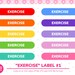 100 Colors Clip Art: Exercise Label 1 100 Colors Tracker | Etsy