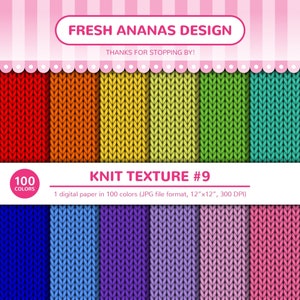 100 Farben Digitale Papiere: Stricktextur #9, Wolle, Pullover, Nahtlos, Pullover, Scrapbooking, Regenbogen, Papierpackung, Hintergrund