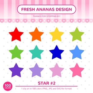 Illustraties 100 kleuren: ster #2, ster illustraties, ster clipart, ster SVG, sterren, regenboog sterren, 100 kleuren, glinsterende clip art, clipart, SVG, vector