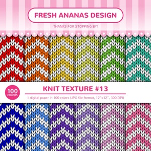 100 Farben Digitale Papiere: Stricktextur #13, Chevron, Wolle, Pullover, Seamless, Pullover, Scrapbooking, Regenbogen, Papierpackung, Hintergrund