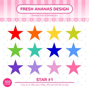Clip Art 100 kleuren: ster, ster glinsterende clip art, ster clipart, ster SVG, sterren clipart, regenboog sterren, 100 kleuren, glinsterende clip art, clipart, SVG, vector