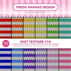 100 Farben Digitale Papiere: Stricktextur #10, Wolle, Pullover, Gestreift, Linien, Nahtlos, Pullover, Scrapbooking, Regenbogen, Papierpackung, Hintergrund