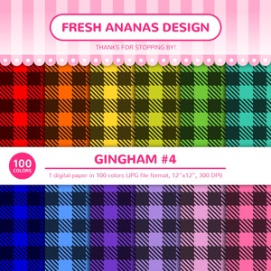 Carta digitale a 100 colori: quadretti n. 4, quadretti, flanella, motivo tovaglia, quadretti digitali, scrapbooking, confezione di carta, tartan, rosso