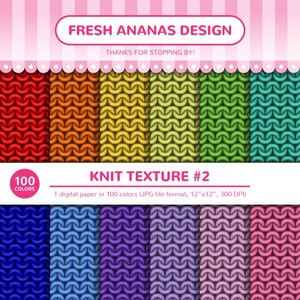100 Farben Digitale Papiere: Stricktextur #2, Wolle, Pullover, Nahtlos, Pullover, Scrapbooking, Regenbogen, Papierpackung, Hintergrund