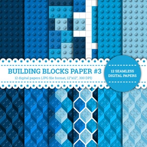 Building Blocks Paper #3, Toy, Kids, Bricks, Build it, Blocks, Play, Seamless, Printable, JPG, Scrapbooking, Digital Paper, Background