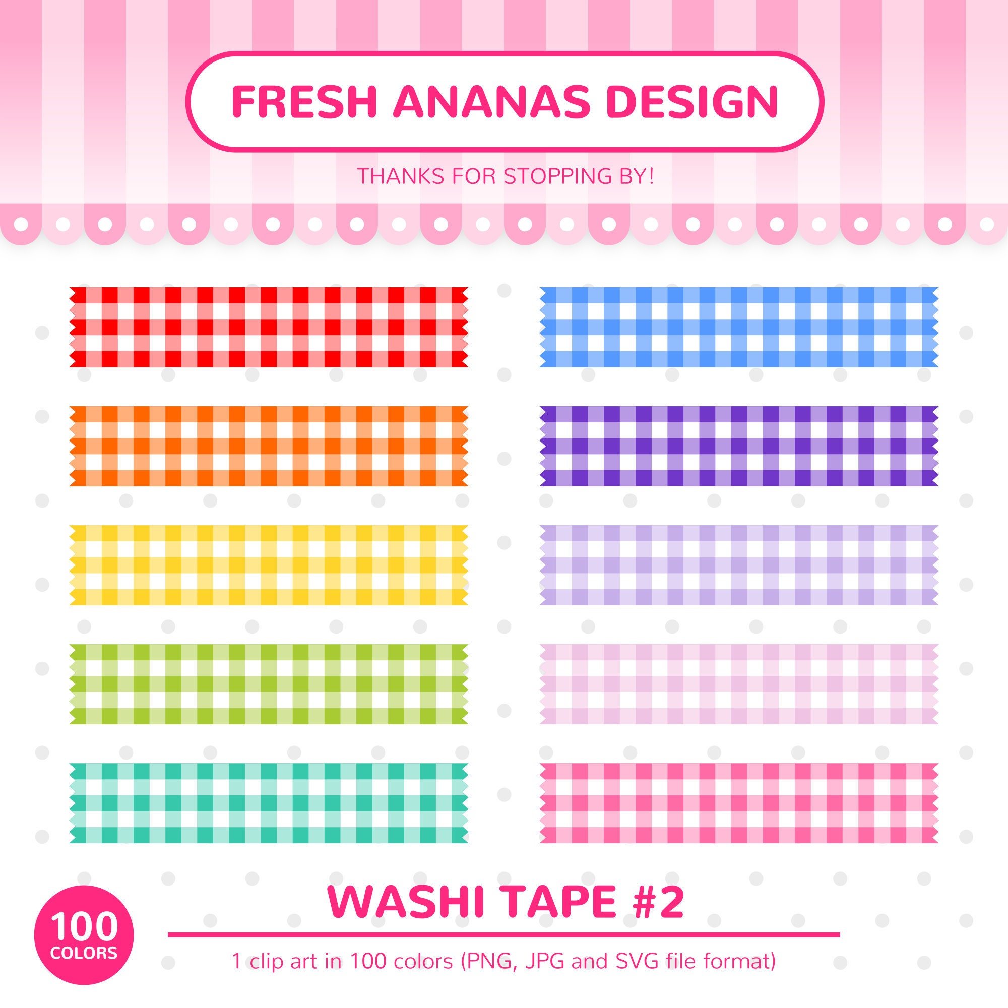 600 Washi Strips Clipart 100 rainbow colors solid washi tape megapack scrapbooking planner clipart planner stickers supplies