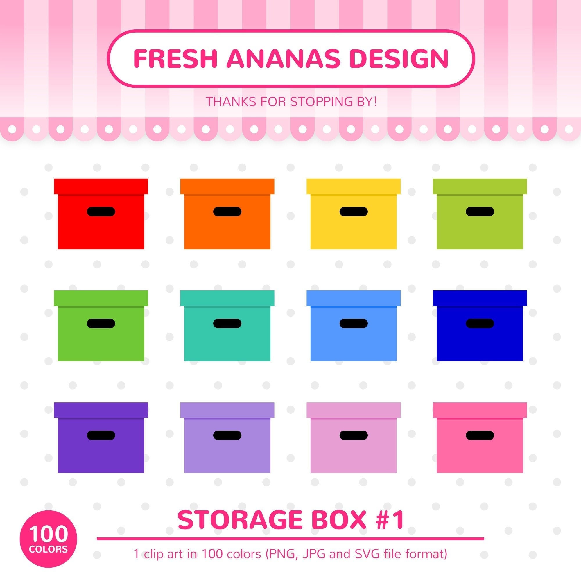 100 Colors Clip Art: Storage Box, Box Clipart, Box SVG, Office Clipart,  School, Box, Clip Art, Planner Clipart, SVG, Printable Stickers - Etsy
