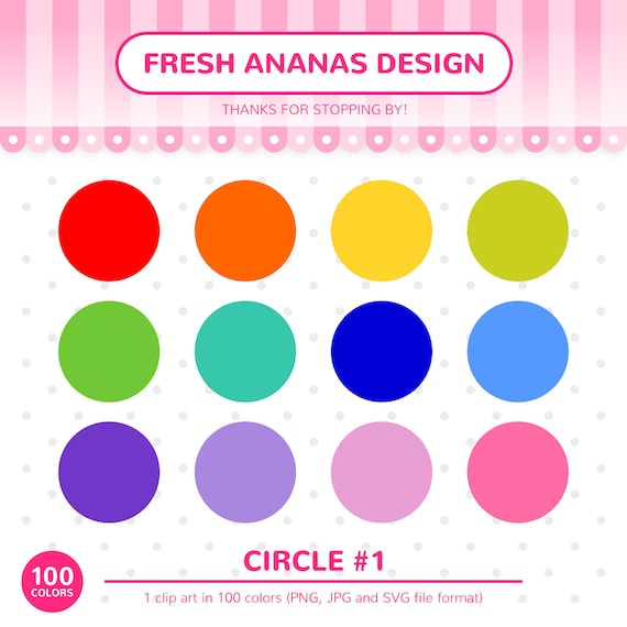 100 Colors Clip Art: Circle 1 Circle Clipart Circle Clip | Etsy