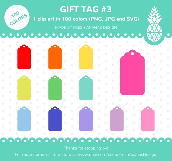 Download Free 100 Colors Clip Art Gift Tag 3 Tag Clip Art Tags Svg Etsy SVG DXF Cut File