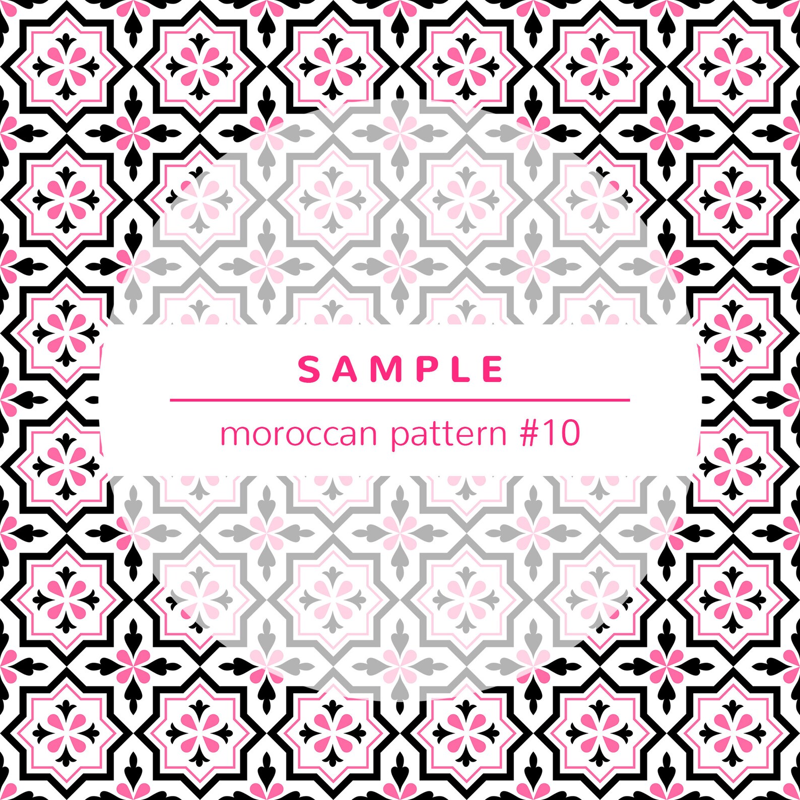 100 Colors Digital Papers: Moroccan Pattern #10, Arabic, Islamic ...