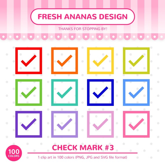 100 Colors Clip Art Check Mark 3 Check Clipart Agenda Etsy 100 Colors Clip Art Check Mark 3 Check Clipart Agenda Etsy