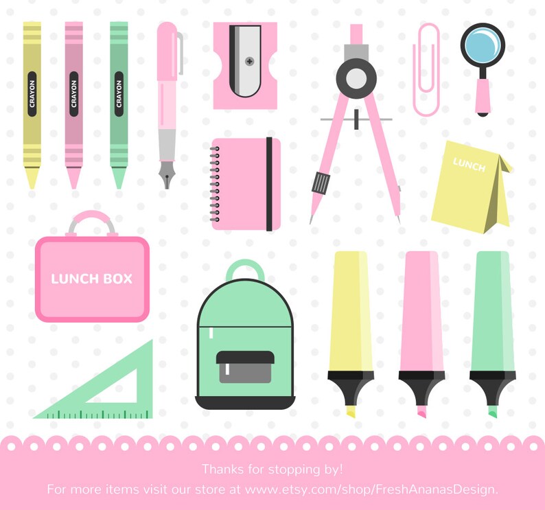 Download School Clipart Pencil Clip Art School Pink Ruler Stickers Svg Crayon Back To School School Supplies Teacher Mint School Days Clip Art Art Collectibles Deshpandefoundationindia Org