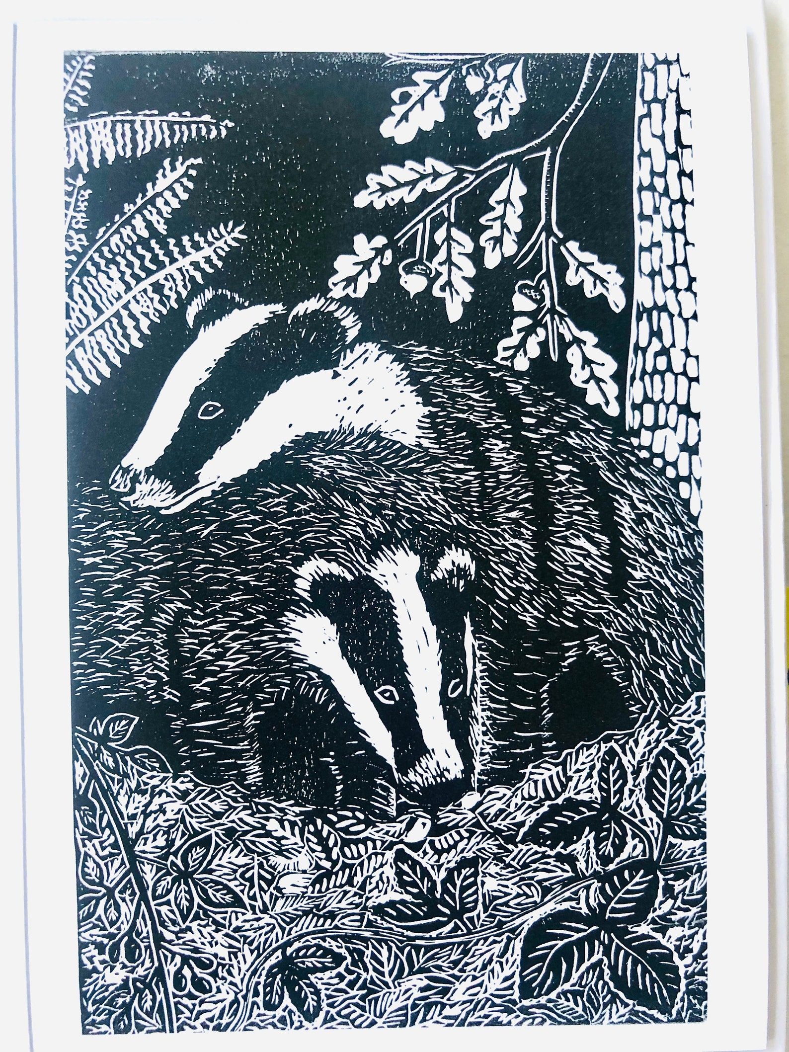 7 Mixed Print Linocut Greeting Cards Etsy UK