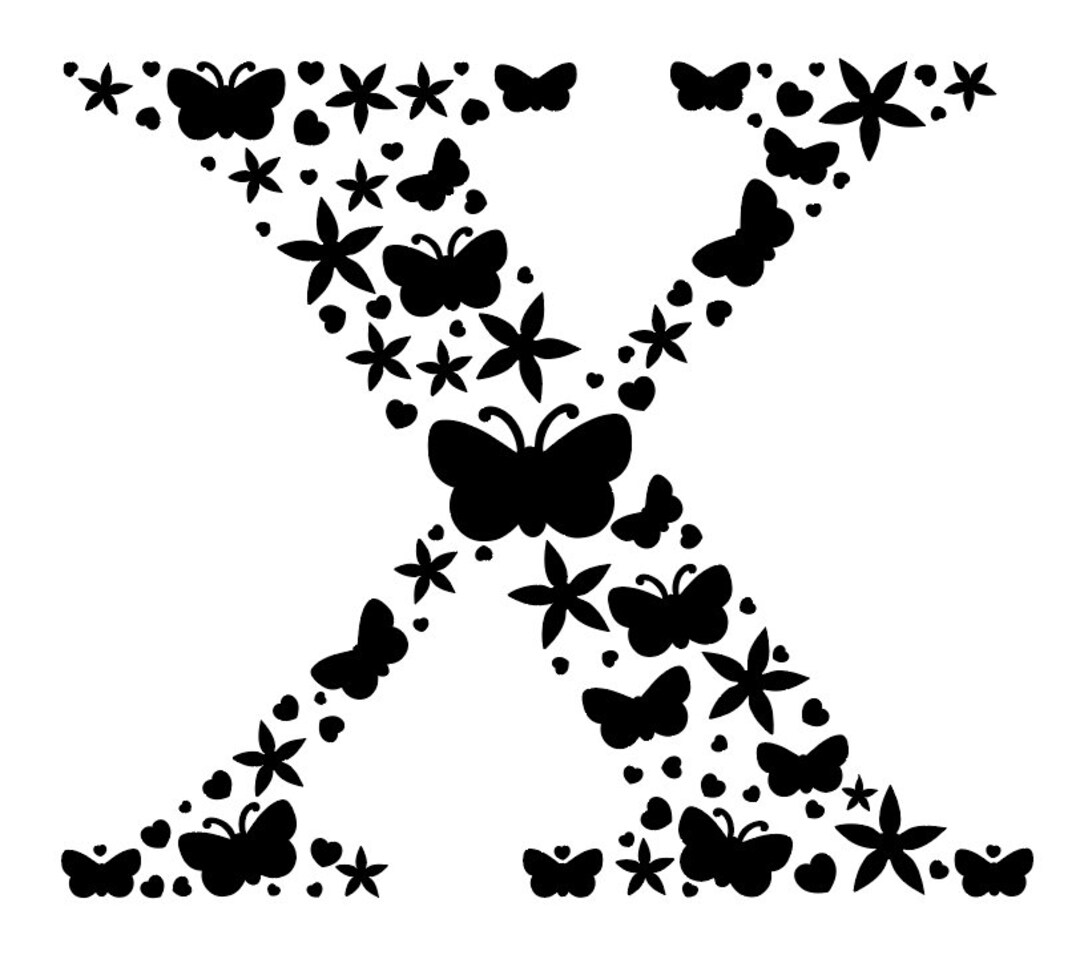 Letter X Cut File, Monogram X SVG, Initial X, Svg File, Dxf, Png, Pdf ...