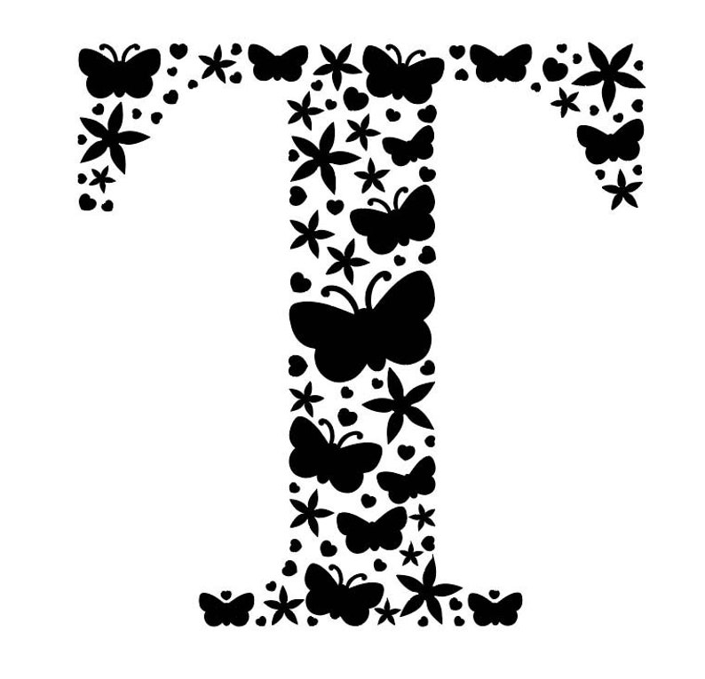 Download Initial T cut file monogram T SVG Letter T svg file dxf | Etsy