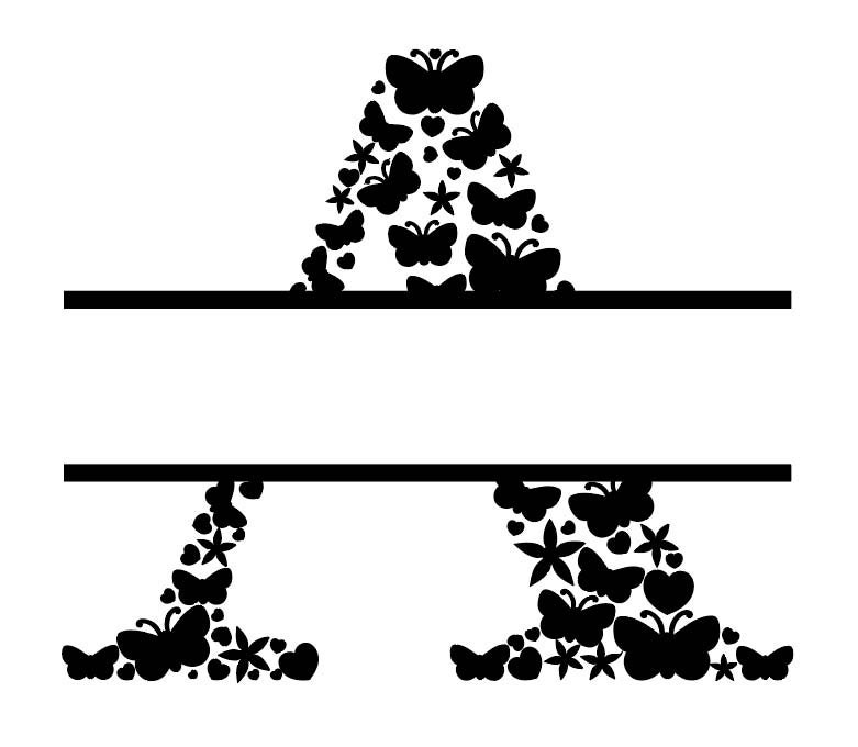 Download Split Letter A svg Knockout Letter A Initial A Split | Etsy