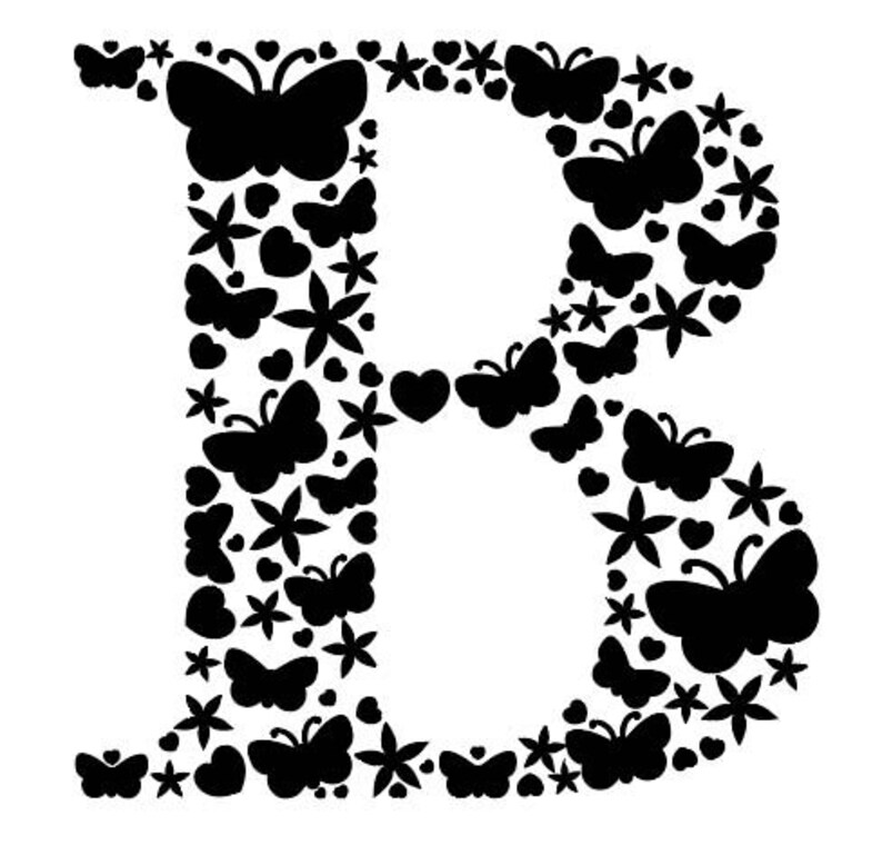 Letter B cut file Initial B svg files Monogram SVG dxf | Etsy