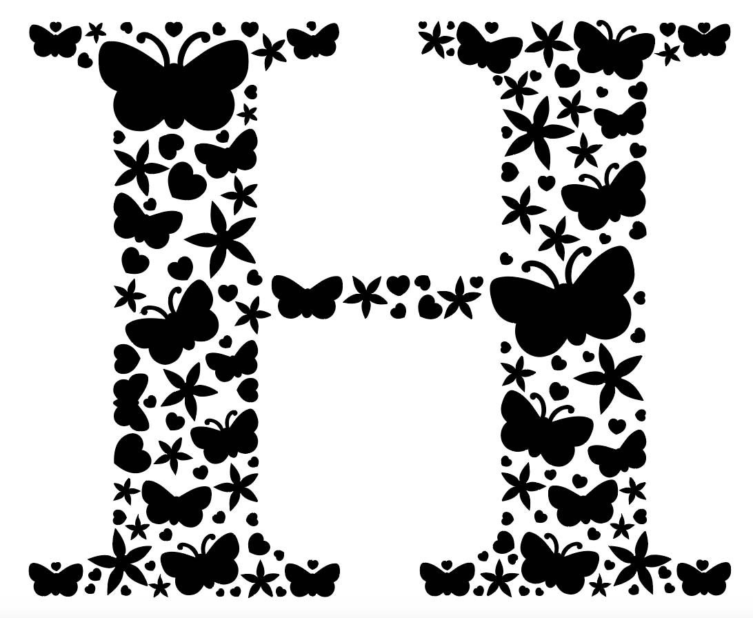 Monogram H SVG Letter H Cut File Initial H Svg File Dxf - Etsy Sweden