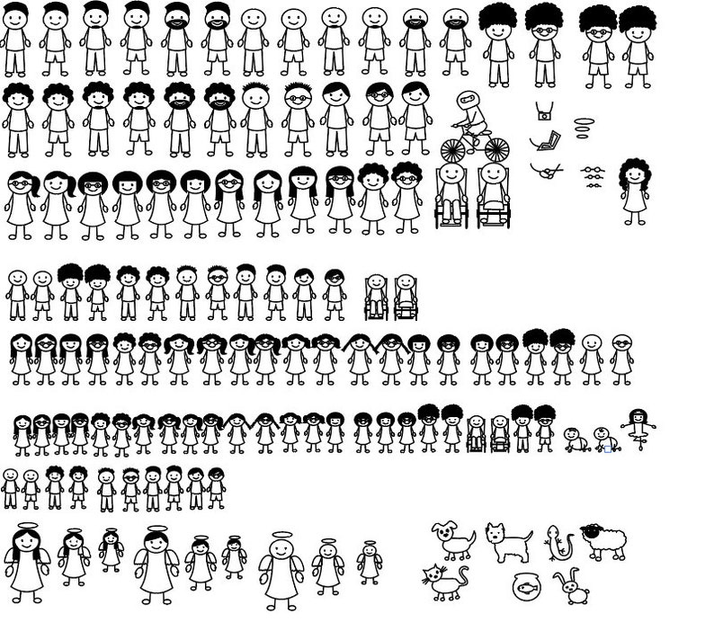 Download HUGE bundle 120 Stick Figure Family SVG Stick Figure Cut ...