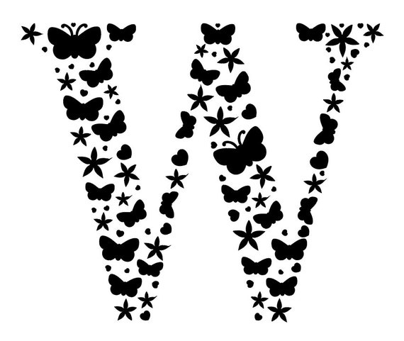 Download Letter W Cut File Monogram W Svg Initial W Svg File Dxf Etsy