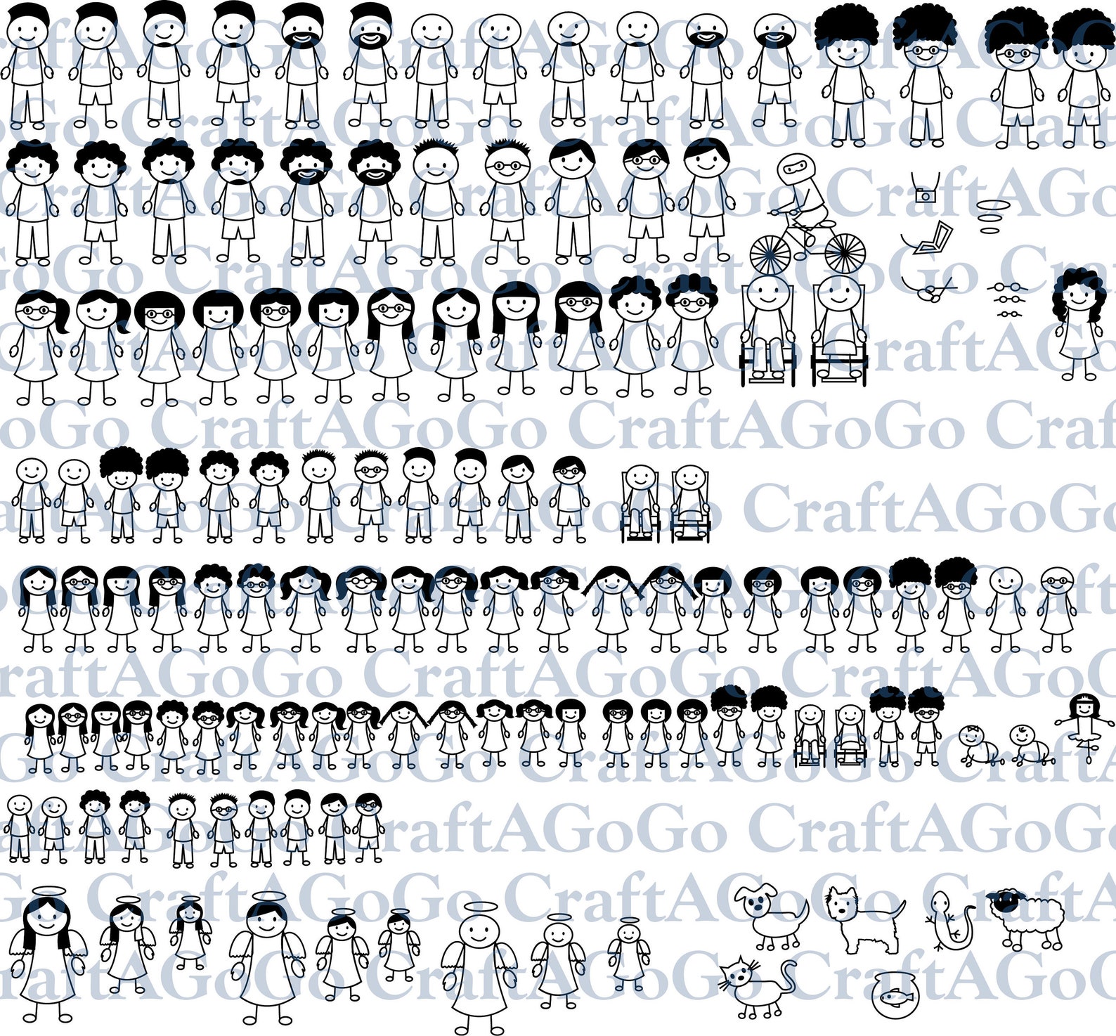 Download HUGE bundle 120 Stick Figure Family SVG Stick Figure Cut ...