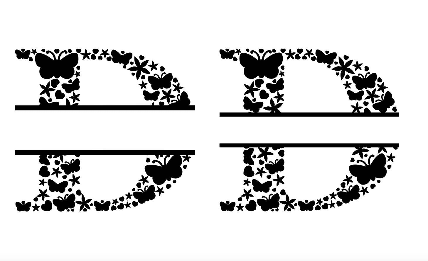 Download Initial D Split Letter D svg Knockout Letter D Split | Etsy