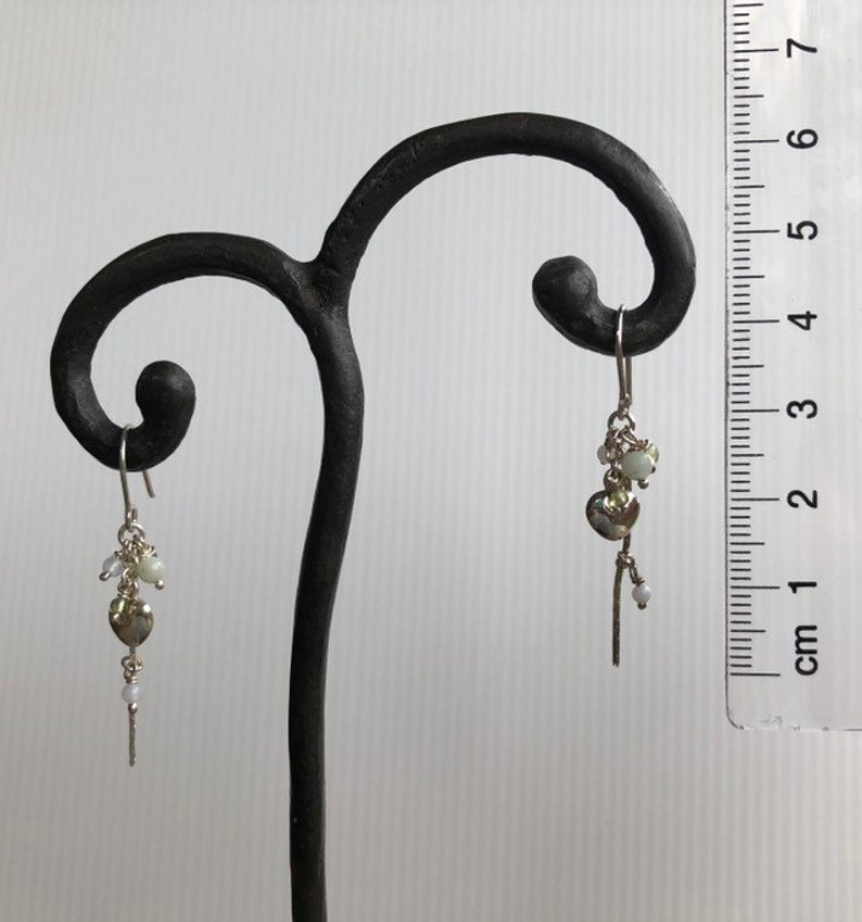 Sterling Silver Dainty Drop Earrings, Adorned With Pearls and Precious