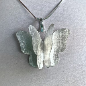 Lovely 3D Sterling Silver Butterfly Pendant- Polished or Brushed Finish