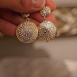 Gold grecian glamorous hollywood style earrings Loren design