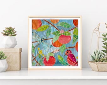 Create Confident Artists - DIY Fabric Art Painting Kit - Batik Oranges Kit - 8x8 Inch Pre-Drawn Wax Design, Paint, Brush, and Palette.