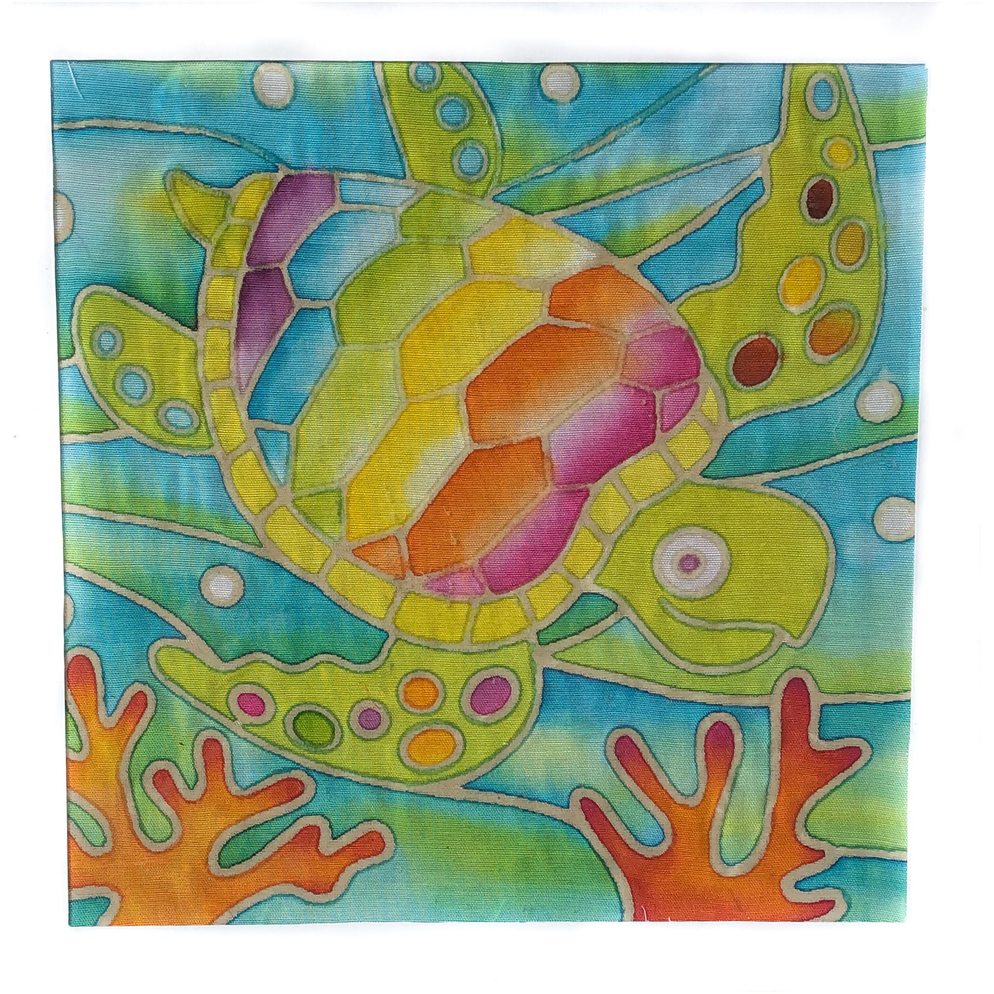 DIY Batik Turtle Fabric Painting Kit - 8x8 Inch Pre Drawn Wax Design ...