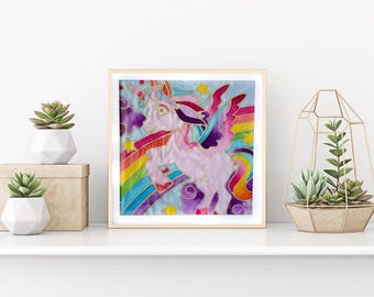 DIY Batik Fabric Art Painting Kit - Creative Rainbow Unicorn Pegasus Art, Fantasy Animal Painting, Fun and Unique Birthday Activity