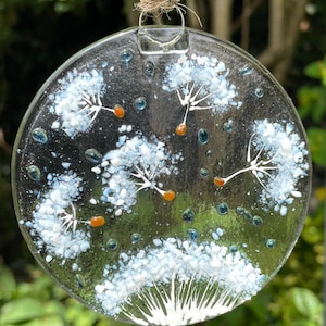Dandelion Wishes round hanger-Dandelion seed head-House warming gift-Mother’s Day gift-Unique gift-dandelion memories-Make a wish-handmade