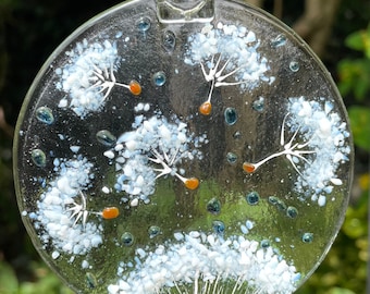 Dandelion Wishes round hanger-Dandelion seed head-House warming gift-Mother’s Day gift-Unique gift-dandelion memories-Make a wish-handmade