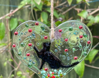 Cat heart hanger/cats and flowers/stand standing playing cat/Gifts for cat lovers/gifts for memories/wedding gifts/good luck gifts/decor