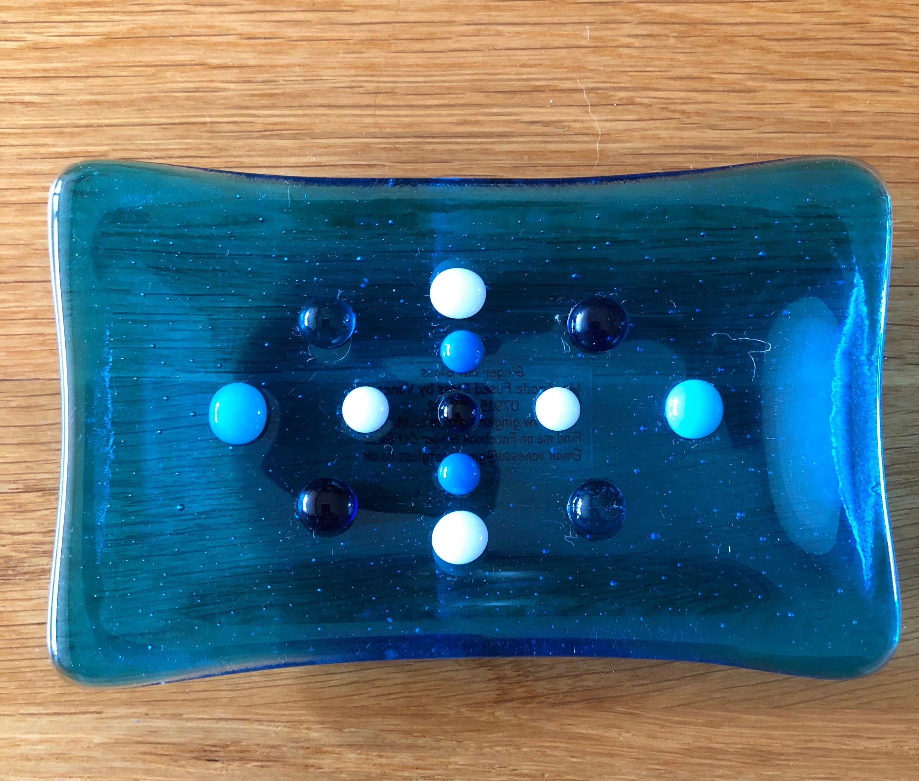 Soap Dish/turquoise Blue Soap Dish/glass Soap Dish/soap Bar Etsy