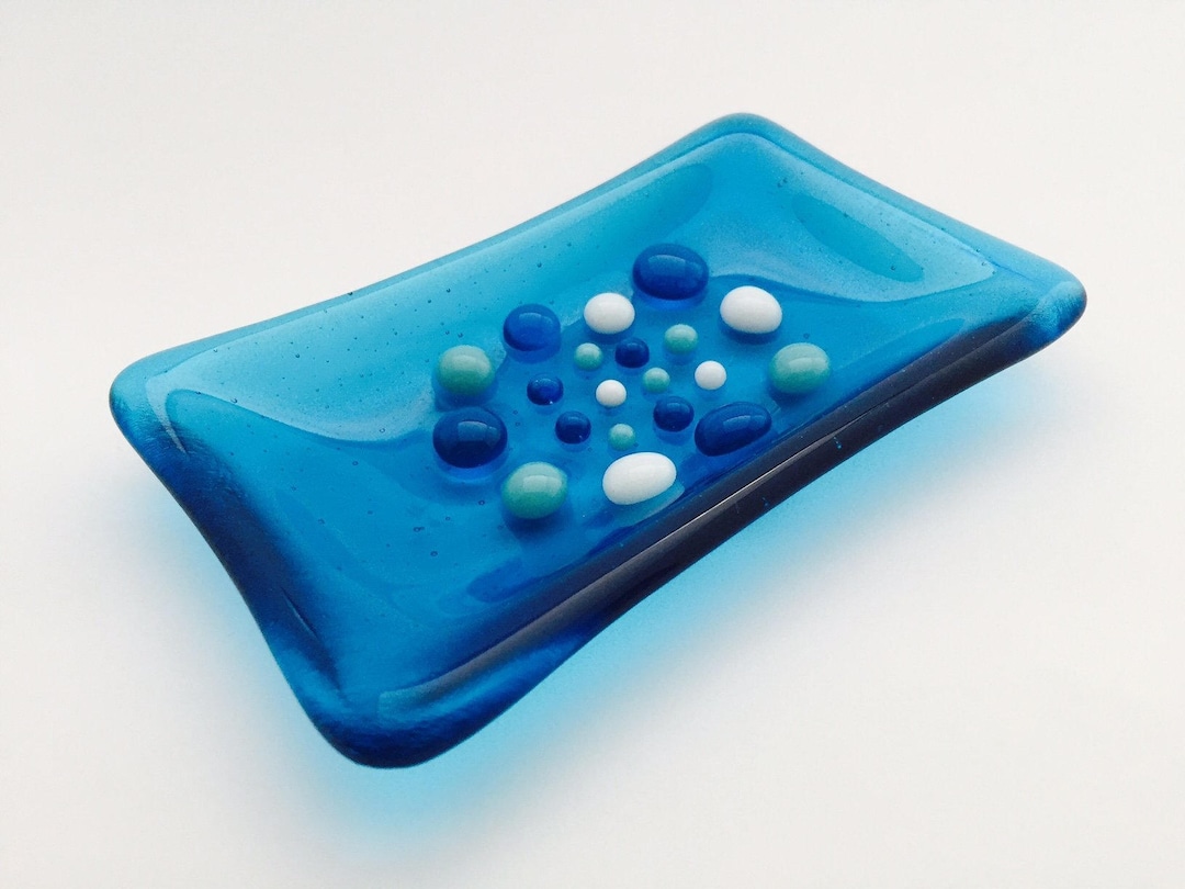 Soap Dish/turquoise Blue Soap Dish/glass Soap Dish/soap Bar Dish Etsy